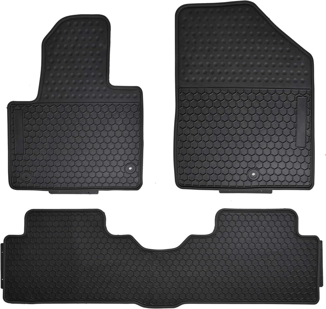 Car Floor Mats Custom Fit for Hyundai Santa Fe 2013 2014 2015 2016 2017 2018 Odorless Washable Heavy Duty Rubber (All Weather) Floor Liners Black