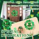 St. Patrick's Day Wooden Door Wreath St Patricks Day Decorations for Front Door Sign Wall Signs Shamrock Clover Spring Decoration for Home Mantel Office Irish Day Party Supplies