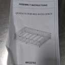 Queen Floor Bed Frame with Fence, Queen Size Floor Bed with Door & Safety Guardrails, Rubber Wood Montessori Bed for Boys & Gilrs, White