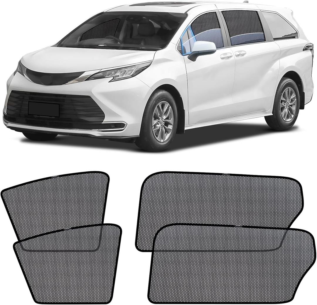 ZATOOTO Car Window Shades for Toyota Sienna 2020-2024, Car Side Window Shades for Baby, Breathable Mesh Car Window Covers Screen for Your Baby from 99% UV Rays and Bugs, Car Privacy Shades from Glare
