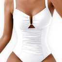 Kaei&Shi One Piece Swimsuit Women Tummy Control,Bathing Suit,Slimming Ruched Corset Cheeky Swimsuits L
