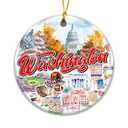 Washington D.C. Ornament 2025 – U.S. Capitol & White House Christmas Ornament – Patriotic America Souvenir Decoration – Washington D.C. Skyline Keepsake Gift for Travelers, Veterans & Collectors