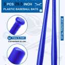 Liliful 3 Pieces Plastic Baseball Bat 29.5 Inch Solid Lightweight Plastic Bat with Molded Grip Handle for Practice Festival Gift Party Decoration