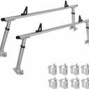 Non-Drilling Aluminum Truck Rack, Heavy Duty Width and Height Extendable Truck Bed Ladder Rack, Fit for Max 66" Wide Truck Bed, 600 lb. Capacity