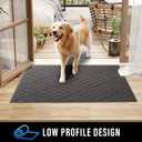 PLEASOR Door Mat for Front Door Entrance, Dirt Trapper Washable Welcome Mat Outdoor Indoor, Non-Slip Waterproof Doormat for Outside/Inside Use, Low Profile Entryway Rug, 47"x32", Grey