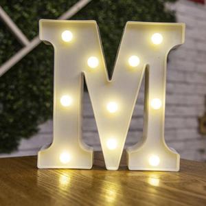 Alphabet LED Letters Light Up Numbers White Plastic Letters Standing Decor A to Z 0~9 (Letter M)