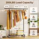 Clothes Rack for Hanging Clothes: Clothing Coat Garment Rolling Racks with Wheels Shelf Portable Closet Storage Organizer Wardrobe Strudy Metal Freestanding Laundry Room Bedroom Dress Shirt Jacket
