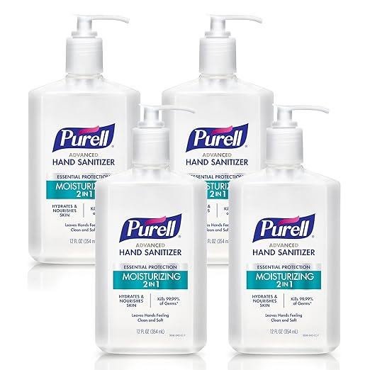 Purell 2in1 Moisturizing Advanced Hand Sanitizer Gel, 12 oz Pump Bottle (Pack of 4) 