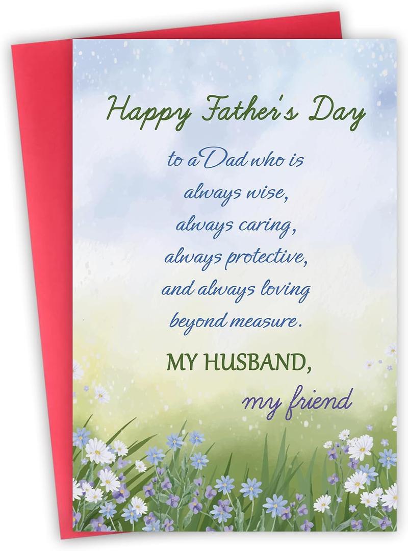 3 x Fathers Day Card for Husband, Romantic Fathers Day Card Gifts from Wife, Father's Day Cards Gifts to My BaBy's Father
