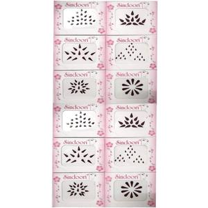 Sindoori Traditional Collection Assorted Design Maroon Colour Bindi for Womens, Girls - 12 Flaps
