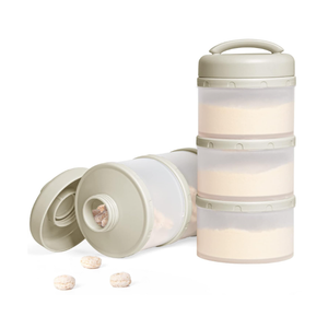 Termichy Stackable Formula Dispenser Portable Milk Powder Container, 2 Pack, Warm Grey