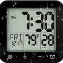 Digital Waterproof Shower Clock, Bathroom Kitchen Clock with Countdown Timer, Wall Clock with Large LCD Display, Temperature, Touch Button, Suction, Hanging Hole, Battery Operated I Black