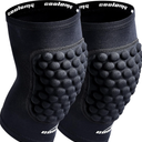 COOLOMG Basketball Knee Pad for Kids Youth Adult, Compression Anti-slip Knee Sleeve for Baseball Volleyball Football, Sports Knee Protector (1 Pair)Size M