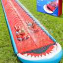 406.56FT Heavy Duty Slip and Slide with Sprinkler and 2 Boards, Slip Splash and Slide with 3-Way Water Sprinkler, Giant Lawn Water Slide for Outdoor Backyard Lawn Kids Teens and Adults (Blue & Red)