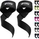 Lifting Straps for Weightlifting, Lifting Wrist Straps for Gym Strength Training, Neoprene-padded Wrist Cushion - Men & Women (Black)