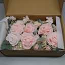 Ling's moment Blush Wedding Flowers Mini Bridesmaid Bouquets Set of 6 Dusty Pink Rose Pre-Made Small Floral Wedding Centerpieces (Blush)