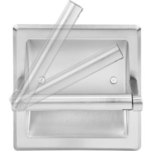 Recessed Toilet Paper Holder for Large Rolls, Pivoting Stainless Steel in Wall Toilet Paper Holder, Wall Mounted Bathroom Tissue Roll Dispenser with Modern Brushed Nickel Finish