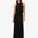 Adrianna Papell Womens Halter Blouson Beaded Gown (Black) 10
