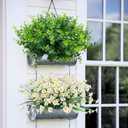 summer flower 10 Pack Artificial Boxwood Stems for Outdoors Unfading in The Sun Plastic Faux Plants Fake Foliage Shrubs Greenery for Garden Office Patio Wedding Farmhouse Indoor Decoration