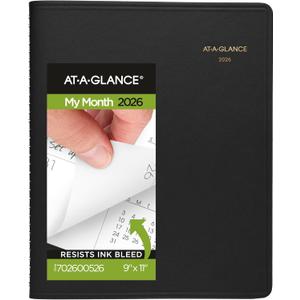 AT-A-GLANCE 2026 Planner, Monthly, 15-Month, 9" x 11", Large, Black (702600526)