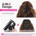 REECHO Ponytail Extension 30" Long Claw Clip Ponytail Extension for Women Curly Pony Tails Hair Extensions Clip in Synthetic Hairpiece for Women, Dark Chocolate Brown with Highlights