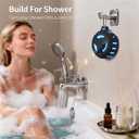 EBODA Bluetooth Shower Speaker, Portable Bluetooth Speakers, IP67 Waterproof Wireless Speaker with LED Light, Floating, 2000mAh, True Wireless Stereo for Kayak, Beach, Gifts for unisex -Black