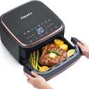 4.5QT Air Fryer Pizza Oven with 11 Presets, Air Fryers with Dual Heating & 360 Airflow | Viewing Window | Touch Display, Nonstick Airfryer for Roast, Bake, Dehydrate, Microwave, Reheat & More
