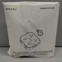 10 Ft Surge Protector Power Strip - YISHU 3 Side Outlet Extender with 8 Widely AC Outlets and 4 USB Ports, 10 Feet Extension Cord with Flat Plug, Wall Mount Desk USB Charging Station, ETL,White