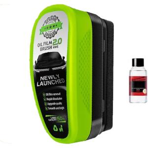 1Set Automotive Oil Film Cleaning Brush,Oil Film Cleaning Brush for car Windows, Oil Film Remover for car Window, Windshield Oil Film Remover, car Window Oil Film Remover with Cleaning Fluid (1Set)