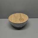 Glass Salad Bowl With Lid, 4.7 Quart Large Serving Bowl Thick Glass Fruit Bowls With Bamboo Utensils, 10.7Inch Trifle Bowl for Salad, Pasta, Dessert Display Cake, Microwave Safe