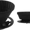 Pour Over Coffee Dripper Collapsible Silicone Filterfilter Coffee Funnel, Single Serve Coffee Drip Cone for Camping, Travel, Hiking, Backpacking(Black)