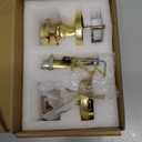 Antique Brass Door Knobs Glass Door Knobs Interior with Lock, Vintage Crystal Privacy Octagon Door Knobs for Bedroom Bathroom