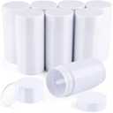 8 Pcs 2.5oz/75ml Plastic Deodorant Container Empty Round Twist-Up Deodorant Bottle Bottom Filling Lip Balm Tubes for DIY Lipstick Crayon Chapstick Cosmetic - White