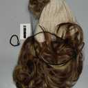 REECHO Beanie Wig Hair Extensions, Warm Knitted Beanie Hat with Hair 12" Beach Wavy Hair Extension Synthetic Hairpiece for Women - Beige Beanie, Light Brown with Highlights Hair