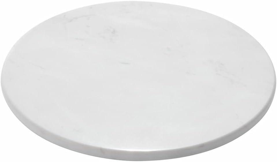 Natural Round Marble Tray Glossy Pastry Board for Dessert, Cheese, Coffee, Smooth on Both Sides (Volakas White)9.84"L x 9.84"W x 0.39"H