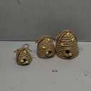 Jutom 3 Pcs Bee Hive Decor Honey Bee Tiered Tray Decor Summer Spring Honeybee Decorations Mini Jute Farmhouse Beehive for Kitchen Table Shelf Home Coffee Bar Themed Party(Vintage Color)