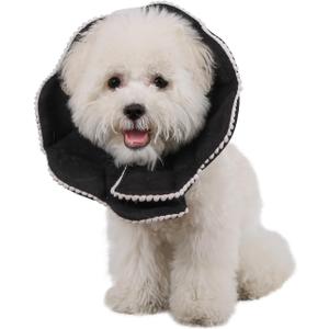 Adjustable Dog Cat Cone,Soft Recovery Cat Cone Collar,Dog Protective Collar for Cats Surgery,Black,Small