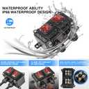 Waterproof On Off Toggle Switch Double Switch/Outlet with Red Light Rocker Button Inline Cord Switch DPST AC/DC 20A-125V,16A-250V,30A-24V,35A-12V, IP66