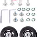 2 Sets Luggage Suitcase Wheels Replacement,60/64/68/70/75/78mm Inline Outdoor Skate Replacement Wheels,Rubber Swivel Caster Wheels Repair Kits (OD:64 W:18 ID:6 Axles: 30 & 35)