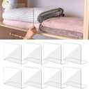 OKPOW Acrylic Shelf Dividers for Closet Organization: 8 Pack Tall Durable Clear Shelves Separators for Clothing Adjustable, Size: 10" Tall X 12" Deep
