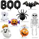 Halloween Party Decorations  12Pcs Ghost Skeleton Pumpkin Bat Spider BOO Foil Balloons Set for Halloween Birthday Party Supplies