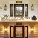 Solid Copper Dusk to Dawn Outdoor Wall Lantern, 20" Large Entry Satin Brass Porch Light with Clear Beveled Glass, Exterior Wall Sconce for Garage, Front Door & Patio, E26 Base