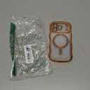 GVIEWIN for iPhone 17 Pro Case [Compatible with MagSafe][Upgraded Full Camera Protection][Cute Wave Frame] Glossy Slim Shockproof Protective Magnetic Phone Case for iPhone 17 Pro 6.3", Clear/Orange