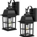 TOBUSA 2-Pack Outdoor Light Fixtures, 100% Aluminium Waterproof Exterior Wall Lantern, Anti-Rust Outside Black Wall Sconce Porch Lights for House Garage, Doorway, Bulbs Not Included