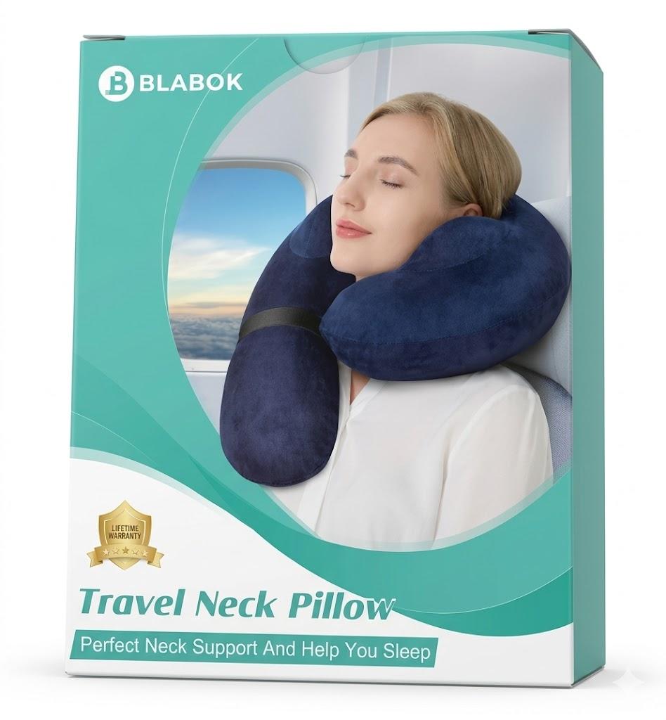 Neck Pillow for Travel, Inflatable Travel Neck Pillows for Airplanes, Travel Pil