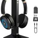 Earbay Wireless Headset with Mic for Work, Dual-Mode Bluetooth 6.0 & 2.4G Dongle, AI ENC Noise Cancelling Bluetooth Headset, Wireless Headphones RGB/HUB Base for Meeting/Office/PC/Phone/Teams/Zoom