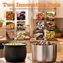 Fullwill Electric Pressure Cooker 6QT Dual Pots, 12 in 1 MultiFunction Cooker with 304 Stainless Steel & Ceramic Pots, Pressure Cook, Soup, Porridge, Yogurt, Meat Stew, Rice, Poultry, Beans and More
