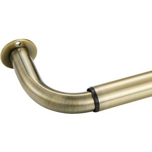 Room Darkening Curtain Rod, Wrap Around Design, Extra-Thick 1-Inch Diameter Single Drapery Rod, Extendable Metal Rod Set for the Blackout Curtains and Sheer (Antique Bronze, 28-48")