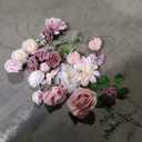 Dusty Pink Rose Artificial Flowers Combo, Fake Rose Dahlia Mix Silk Flowers Bulk with Stems Set for DIY Wedding Decor Bridal Bouquet Table Centerpiece Arrangement Baby Shower Party 20 Pcs