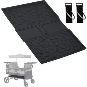All Weather Mat for Wrangler Deluxe 4 Seater Stroller Wagon,Myvikcar Insert Floor Protect Pad 31.5x22'' (Black)